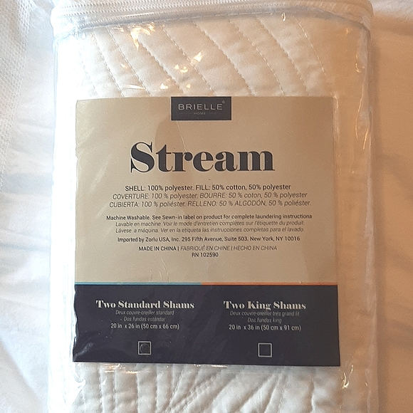 Brielle Stream Standard Pillow Shams Ivory (set of 2) - Picture 1 of 4